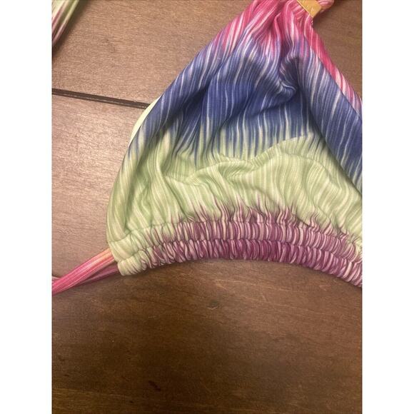 VIX Paula Hermanny Multicolor Bikini Tip Gold Accent Size D Cup summer luxury - Picture 3 of 9